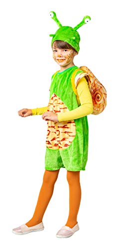 narrenkiste O520-116-128 grün Kinder Schnecken Overall mit Mütze und Schneckenhaus-Rucksack Gr.116-128 narrenkiste O520-116-128 grün Kinder Schnecken Overall mit Mütze und Schneckenhaus-Rucksack Gr.116-128 von narrenkiste