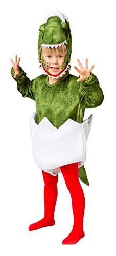 narrenkiste O5533-104 grün-weiß Kinder Mädchen Junge Dino aus Ei Kostüm Dinosaurier Gr.104 von narrenkiste