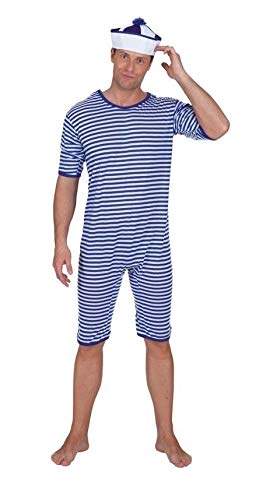 narrenkiste O818-XL blau-weiß gestreift Herren Bade Anzug Ringel Kostüm Gr.XL narrenkiste O818-XL blau-weiß gestreift Herren Bade Anzug Ringel Kostüm Gr.XL von narrenkiste