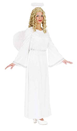 narrenkiste O9010-44-46 weiß-Silber Engel Kostüm Engelchen Kleid lang Gr.44-46 von narrenkiste