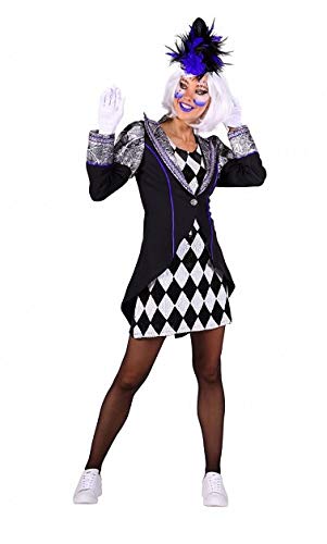 narrenkiste T3267-L schwarz-weiß Damen Pierrot Jacke und Kleid Clown Kostüm Gr.L=42 von narrenkiste