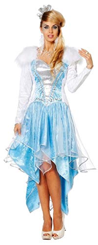 narrenkiste W4402-40 blau-weiß Damen Rokoko Kostüm Schneekönigin Eisprinzessin Gr.40 von narrenkiste