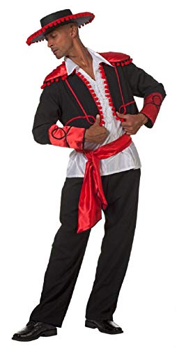 narrenkiste W5269-54 schwarz-rot-weiß Herren Torero-Stierkämpfer-Spanier Kostüm Gr.54 von narrenkiste