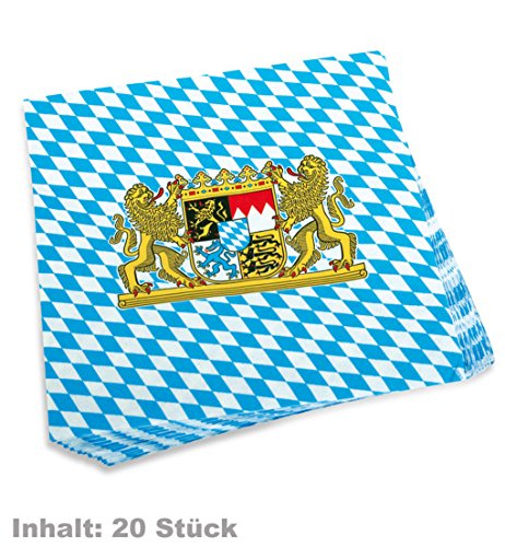 Serviette Kuh auf Raute, weiß blau, Bayern Oktoberfest 33x33cm Pack 20Stück Serviette Kuh auf Raute, weiß blau, Bayern Oktoberfest 33x33cm Pack 20Stück von narrenwelt
