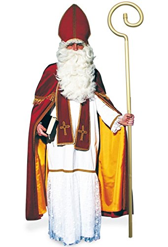 narrenwelt Bischof Kostüm SAMT 4tlg mit Kleid, Umhang, Schärpe und Hut / Mitra Einheitsgröße Erwachsene von narrenwelt