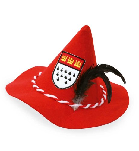 narrenwelt Hut Köln rot mit Wappen und Feder narrenwelt Hut Köln rot mit Wappen und Feder von narrenwelt