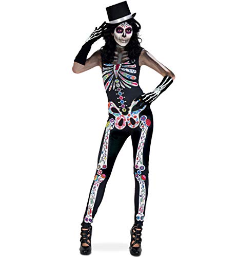 narrenwelt Jumpsuit Catrina Zombie Halloween Horror Kostüm Dia DE LOS Muertos 1tlg mit Skelettdruck für Erwachsene M narrenwelt Jumpsuit Catrina Zombie Halloween Horror Kostüm Dia DE LOS Muertos 1tlg mit Skelettdruck für Erwachsene M von narrenwelt