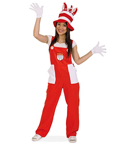 narrenwelt Kostüm Latzhose Köln rot mit Köln Wappen Latzehose Gr. L Karneval Motto Party Unisex von narrenwelt