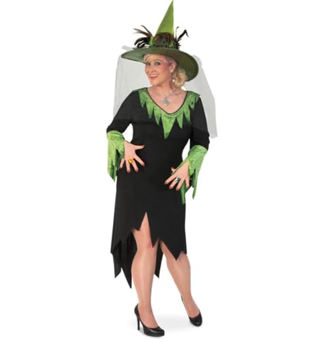 narrenwelt Kostüm Märchenhexe Damen Kleid 1tlg. Halloween Big Damen Hexenkleid Große Größen Hexe 54 von narrenwelt