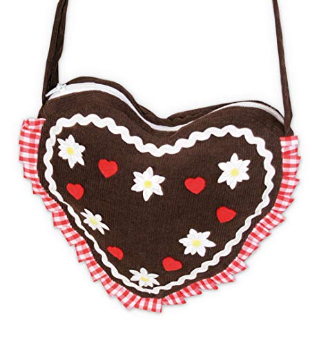 narrenwelt Tasche Herz mit Zipper Lebkuchenherz Dirndl Tracht ca 20cm von narrenwelt