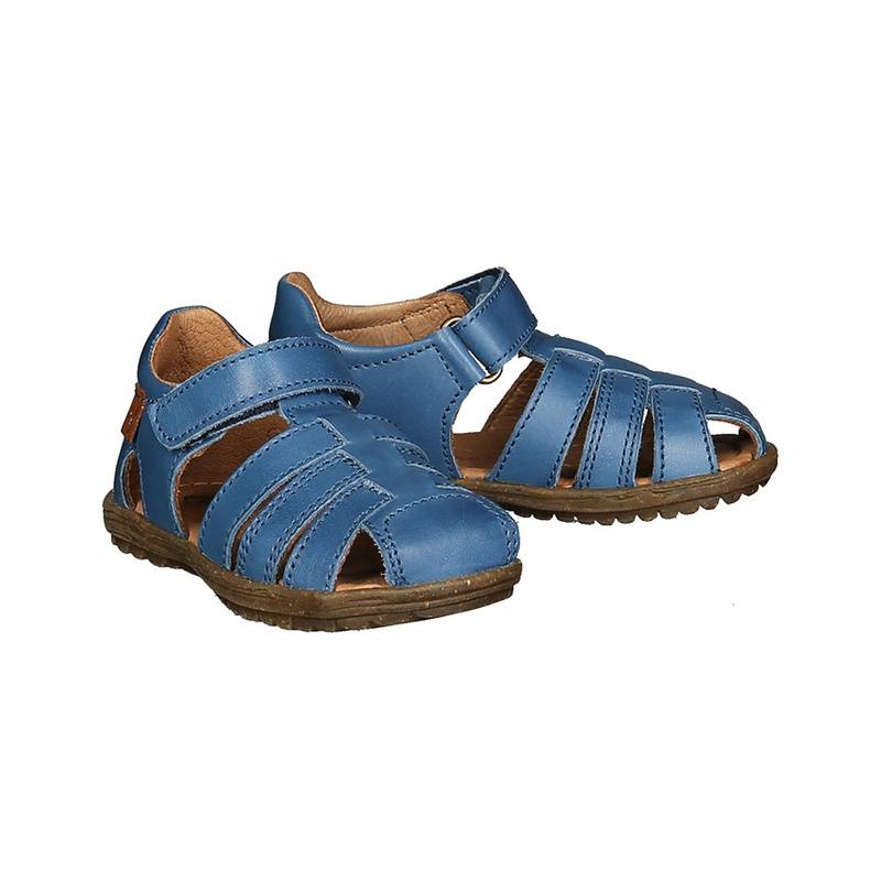 Leder-Sandalen SEE mit Zehenschutz in azurblau von naturino
