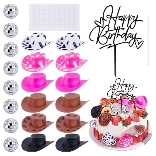 NBEADS Cowgirl Party Kuchendekorationen, Mini Cowgirl Hut Dekoration Spiegel Tortenaufleger Disco Tortendekorationen mit 25mm Dünnfilm-Aufkleber für Western Cowgirl Thema Party Favors NBEADS Cowgirl Party Kuchendekorationen, Mini Cowgirl Hut Dekoration Spiegel Tortenaufleger Disco Tortendekorationen mit 25mm Dünnfilm-Aufkleber für Western Cowgirl Thema Party Favors von nbeads