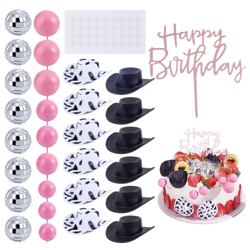 NBEADS Cowgirl Party Tortendekorationen, Mini Cowgirl Hut Dekoration Spiegel Tortenaufleger Disco-Kuchendekorationen mit Runden Folienaufklebern für Western Cowgirl Thema Party Favors NBEADS Cowgirl Party Tortendekorationen, Mini Cowgirl Hut Dekoration Spiegel Tortenaufleger Disco-Kuchendekorationen mit Runden Folienaufklebern für Western Cowgirl Thema Party Favors von nbeads