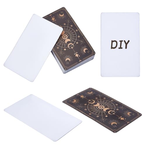 nbeads 100 Stück Leere Tarotkarten Mit Design Auf Der Rückseite, Leere Orakel Tarotkarten Zum Beschreiben. Leere Tarotkarten Zum Selbermachen Mit Himmlischem Goldfolien Design, 6.9×11.8cm nbeads 100 Stück Leere Tarotkarten Mit Design Auf Der Rückseite, Leere Orakel Tarotkarten Zum Beschreiben. Leere Tarotkarten Zum Selbermachen Mit Himmlischem Goldfolien Design, 6.9×11.8cm von nbeads