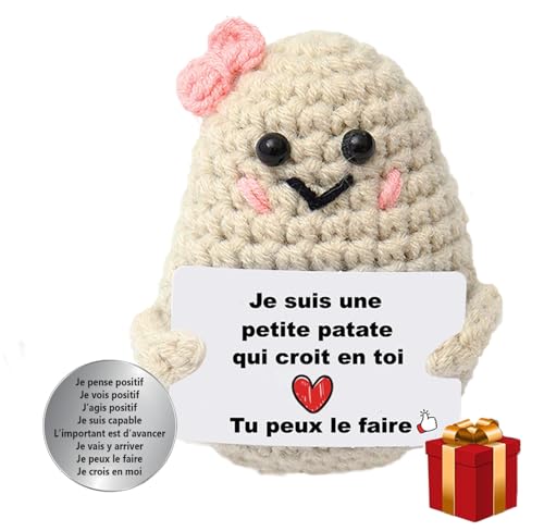 nedit Kartoffel mit positiver Botschaft – originelle Geschenkidee – Geburtstagsgeschenk für Frau/Herren/Jugendliche/Kinder – Strickkartoffel für Selbstvertrauen – lustiges Gadget (Beige) nedit Kartoffel mit positiver Botschaft – originelle Geschenkidee – Geburtstagsgeschenk für Frau/Herren/Jugendliche/Kinder – Strickkartoffel für Selbstvertrauen – lustiges Gadget (Beige) von nedit