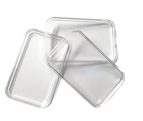 Kapseln 1 oz Barren 28 x 50 mm (10 Stück) Gold & Silber rechteckige Münzkapsel Dose Goldbarren Silberbarren Unze (10 Stück) von nelier