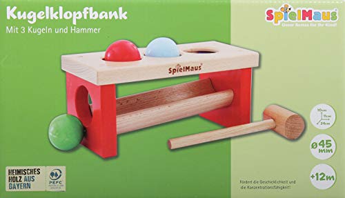 Spielmaus Holz Kugelklopfbank 24x11x10cm von nemmer gebr.