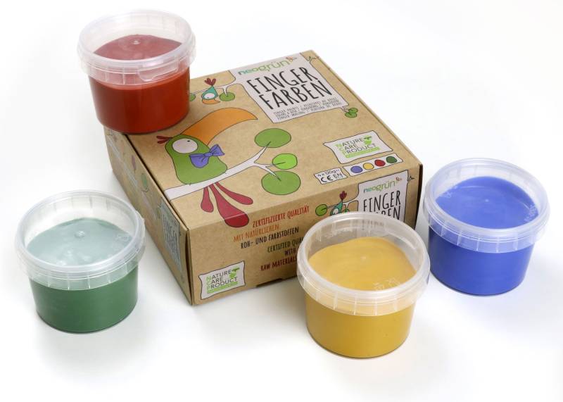 neogrün - Bio Fingerfarben 4er Set "Aki" von neogrün