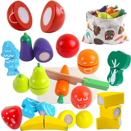 newlng Kinderküche Zubehör aus Holz Küchenspielzeug Schneiden von Obst und Gemüse Lebensmittelspielzeug Rollenspielspielzeug Geschenk für Geburtstag Weihnachten Kindertag mit Klett-Verbindung newlng Kinderküche Zubehör aus Holz Küchenspielzeug Schneiden von Obst und Gemüse Lebensmittelspielzeug Rollenspielspielzeug Geschenk für Geburtstag Weihnachten Kindertag mit Klett-Verbindung von newlng