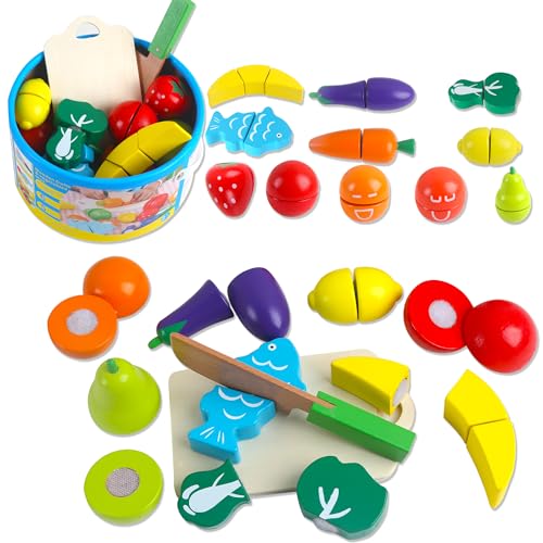 newlng Spielküche Zubehör Kinderküche Holzspielzeug Schneiden von Obst und Gemüse Lernspielzeug für Junge und Mädchen Kindergarten Weihnachten Geburtstag Kindertag mit Aufbewahrungseimer Tragen newlng Spielküche Zubehör Kinderküche Holzspielzeug Schneiden von Obst und Gemüse Lernspielzeug für Junge und Mädchen Kindergarten Weihnachten Geburtstag Kindertag mit Aufbewahrungseimer Tragen von newlng