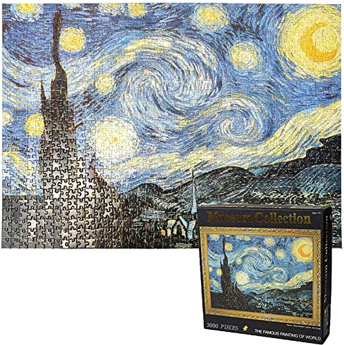 Puzzle 3000 Teile Erwachsene Sternennacht von Vincent Van Gogh 115 x 82 cm Puzzles für Erwachsene Klassische Puzzles 3000 Teile Erwachsene Van Gogh Puzzles Schwer Erwachsene Kinder 3000 Teile von newsbirds