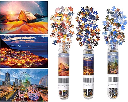 3er Pack Landschaft Mini Puzzles 150 Teile für Erwachsene Kleines Puzzle 6 x 4 Zoll Haus Unterhaltung Spielzeug Wohnkultur Puzzles von newsbirds