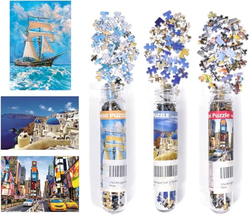 3er Pack Landschaft Mini Puzzles 150 Teile für Erwachsene Kleines Puzzle 6 x 4 Zoll Haus Unterhaltung Spielzeug Wohnkultur Puzzles von newsbirds