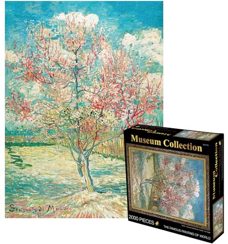 Puzzle 2000 Teile Erwachsene Rosa Pfirsichbaum in Blüte von Vincent Van Gogh 39.4" x 27.6" Puzzles für Erwachsene Klassische Puzzles 2000 Teile Erwachsene Van Gogh Puzzles Erwachsene von newsbirds