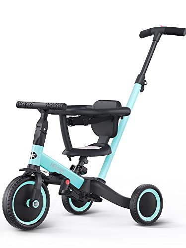 newyoo5 in 1 Laufrad Dreirad,Laufräder Lauffahrrad Kinderdreirad ab 1 Jahr bis 3 Jahr, Kinderdreirad mit schubstange, Kinderfahrrad inkl. Lenkstange Sicherheitsbügel Sicherheitsgurt, TR008, Blau newyoo5 in 1 Laufrad Dreirad,Laufräder Lauffahrrad Kinderdreirad ab 1 Jahr bis 3 Jahr, Kinderdreirad mit schubstange, Kinderfahrrad inkl. Lenkstange Sicherheitsbügel Sicherheitsgurt, TR008, Blau von newyoo