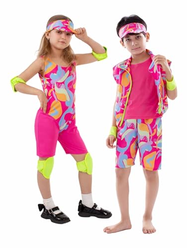 nezababy 80er Jahre Workout Kostüm 80er Jahre Karneval Sportlicher Stil Sets Hippie Disco Beach Party kleidung Halloween Cosplay von nezababy