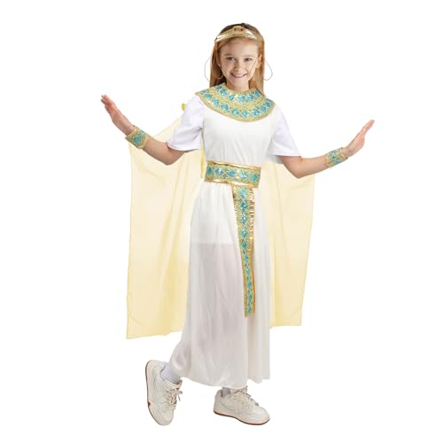 nezababy Cleopatra KostüM Kinder MäDchen Karneval KostüM äGyptisches GöTtin KöNigin Prinzessin Kleid Halloween Karneval KostüM (Beige, M) von nezababy