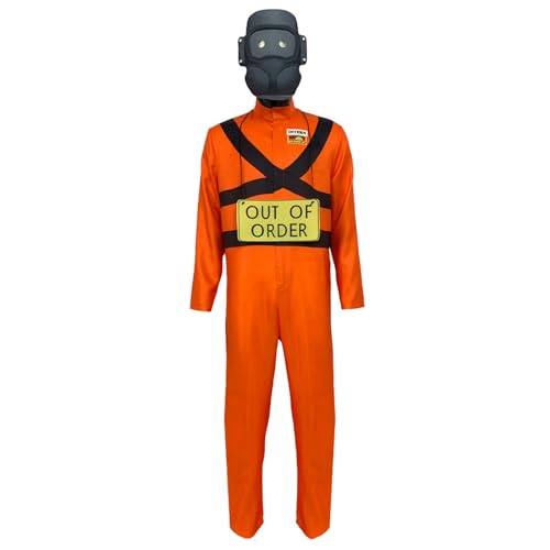 nezababy Lethal Company Kostüm Lethal Employee Kostüm Overall mit Maske Lethal Company Halloween Cosplay Outfit von nezababy