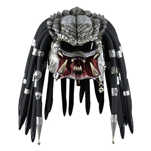 nezababy Predator Maske Herren Alien Helm Hunter Scary Vollgesichtsmaske Cosplay Latex Maskenrequisiten Halloween Kostüm Zubehör (Predator-A, One Size) von nezababy