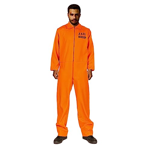 nezababy Prisoner Kostüm Herren Gefangenenoverall Damen Gefängnishose Häftlingsoutfits Kriminaloberteil Halloween von nezababy