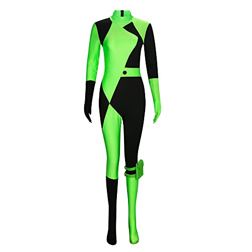 nezababy Shego Kostüm für Damen Superschurke Bodysuits für Erwachsene grüner Uniformanzug Halloween Cosplay Outfit von nezababy