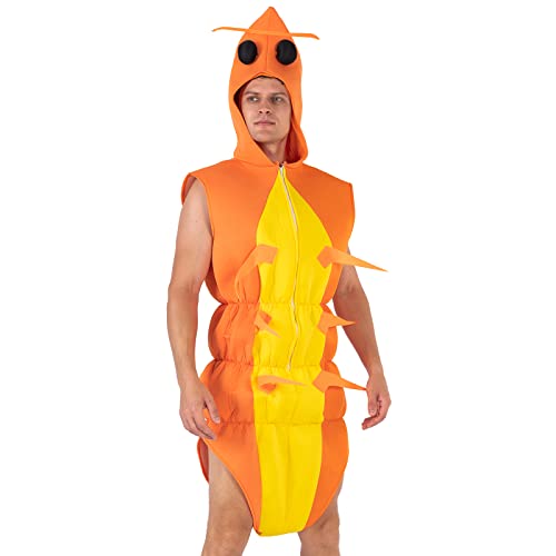 nezababy Shrimp KostüM Hummer Garnelen Onesie FaschingskostüM Unterwasserwelt Meer Tier Fisch Meeresbewohner KostüM Erwachsene (Orange) von nezababy