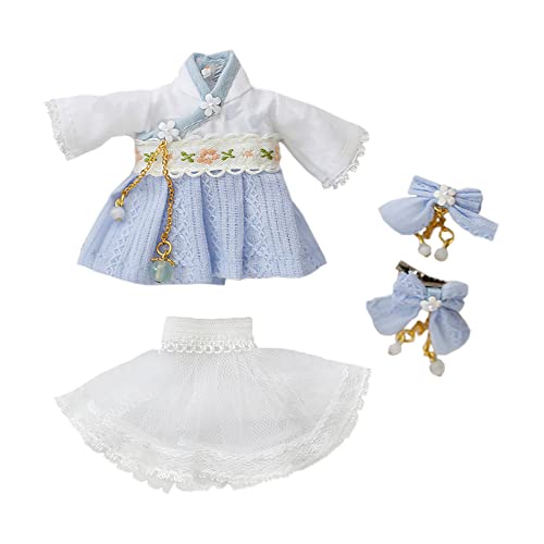 Niannyyhouse - Hanfu Antiker Stil Puppenrock Brust Kleid 1/12 BJD OB11 4.3 Zoll (11cm) für Action Puppen Kleidung Zubehör (Blau) von niannyyhouse