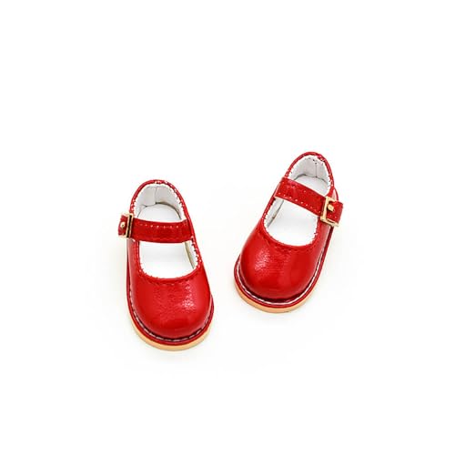 niannyyhouse 1/6BJD 15cm Plüsch Puppe Casual Leder Schuhe Länge 5,1 cm 30 cm Ball Gelenk Puppen Zubehör Dress Up (rot) von niannyyhouse