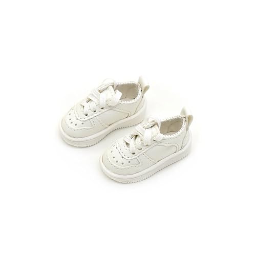 niannyyhouse 1/6BJD 15cm Plüsch Puppe Turnschuhe Platte Schuhe 30cm Ball Jointed Puppen Dress Up (A-Weiß) von niannyyhouse