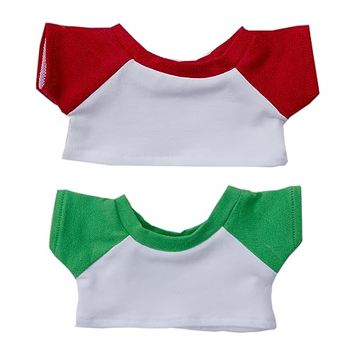 niannyyhouse 10 cm, 15 cm, 20 cm, Plüschpuppenkleidung, farbblockierendes T-Shirt, Unterhemd, weiches Stofftier, Verkleidungszubehör (A2, 15 cm) von niannyyhouse