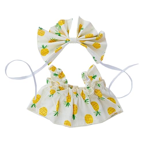 niannyyhouse 10 cm 15 cm 20 cm Plüschpuppenkleidung Fruchtmuster Kopfbedeckung Kleid weich gefülltes Plüschtier Dress Up (A2, 20 cm) von niannyyhouse