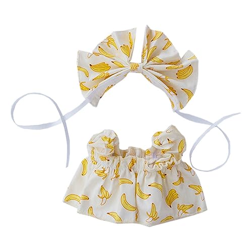niannyyhouse 10 cm 15 cm 20 cm Plüschpuppenkleidung Fruchtmuster Kopfbedeckung Kleid weich gefülltes Plüschtier Dress Up (A9, 20 cm) von niannyyhouse