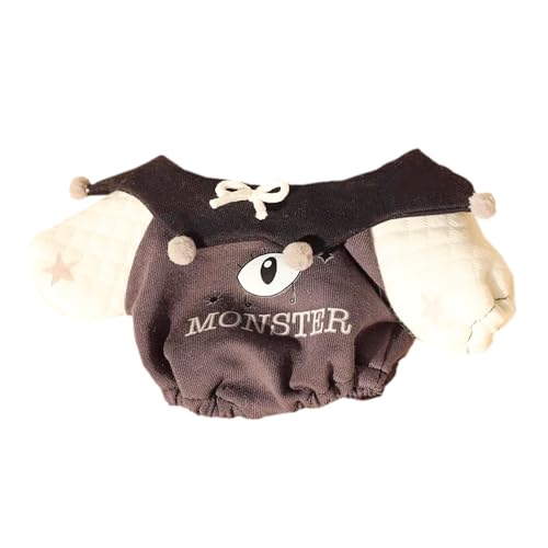 niannyyhouse 10 cm-15 cm 20 cm Puppenkleidung, Einteiler, Monster, Krabbelanzug, gefülltes Plüschtier, Verkleidungszubehör (schwarz, 10-15 cm) von niannyyhouse