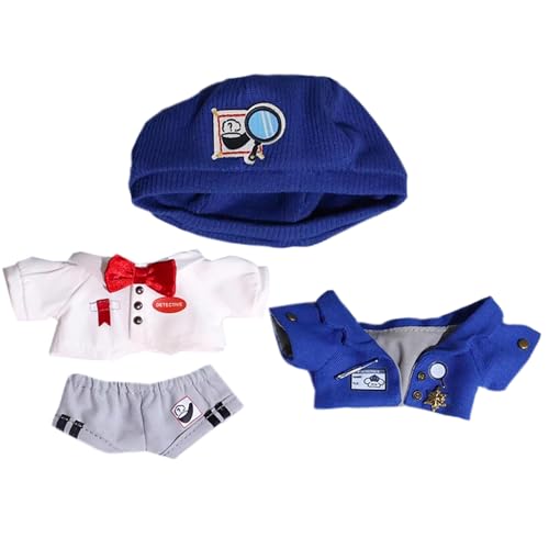 niannyyhouse 10cm-15cm 20cm Plüsch Puppe Kleidung Magic Detective Set Stofftier Dress Up (Blau, 20cm) von niannyyhouse