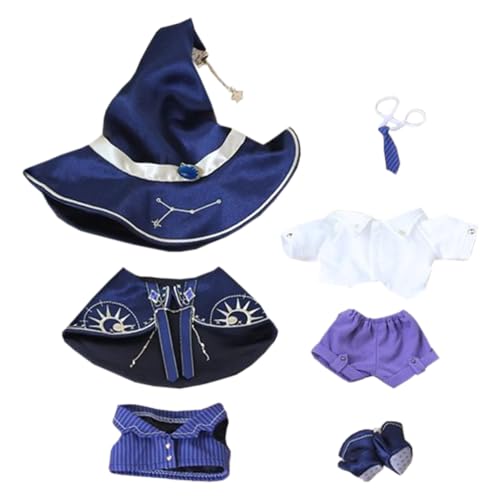 niannyyhouse 10cm 20cm Plüsch Puppe Kleidung Hut Schal Weste Hemd Hosen Krawatte Schuhe Magie Anzug Puppe Zubehör Dress Up (Lila, 20cm) von niannyyhouse