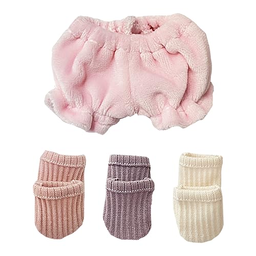 niannyyhouse 15 cm 20 cm Plüschpuppenkleidung, Shorts, verdickte Leggings, gerippte Socken, weiches gefülltes Plüschtier zum Verkleiden (A2, 20 cm) von niannyyhouse