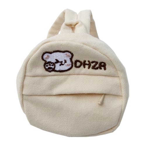 niannyyhouse 15cm 20cm Plüsch Puppe Rucksack 1/6BJD Cartoon Muster Umhängetasche Puppe Dress Up Zubehör (A-Beige) von niannyyhouse