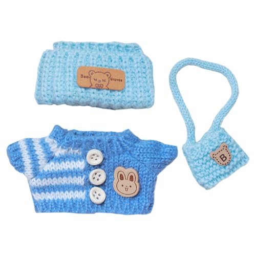niannyyhouse 17 cm Puppenkleidung, Hut, Pullover, Rucksack, 15 cm Plüschpuppen-Outfit (A2) von niannyyhouse