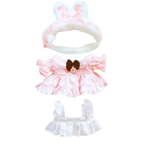 niannyyhouse 20,3 cm Puppenkleidung, Kopfschmuck, Kleid, Schürze, Hase, Diener, Outfit, 20 cm, Plüschpuppenzubehör, Pink niannyyhouse 20,3 cm Puppenkleidung, Kopfschmuck, Kleid, Schürze, Hase, Diener, Outfit, 20 cm, Plüschpuppenzubehör, Pink von niannyyhouse