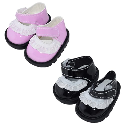 niannyyhouse 20 cm Plüsch Puppe Spitze Leder Schuhe Länge 5,5 cm 8 Zoll Puppe Zubehör Dress Up (a3) von niannyyhouse